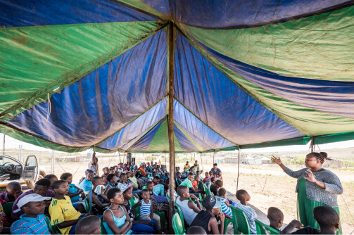 A health awareness roadshow in the Ophondweni area, South Africa.